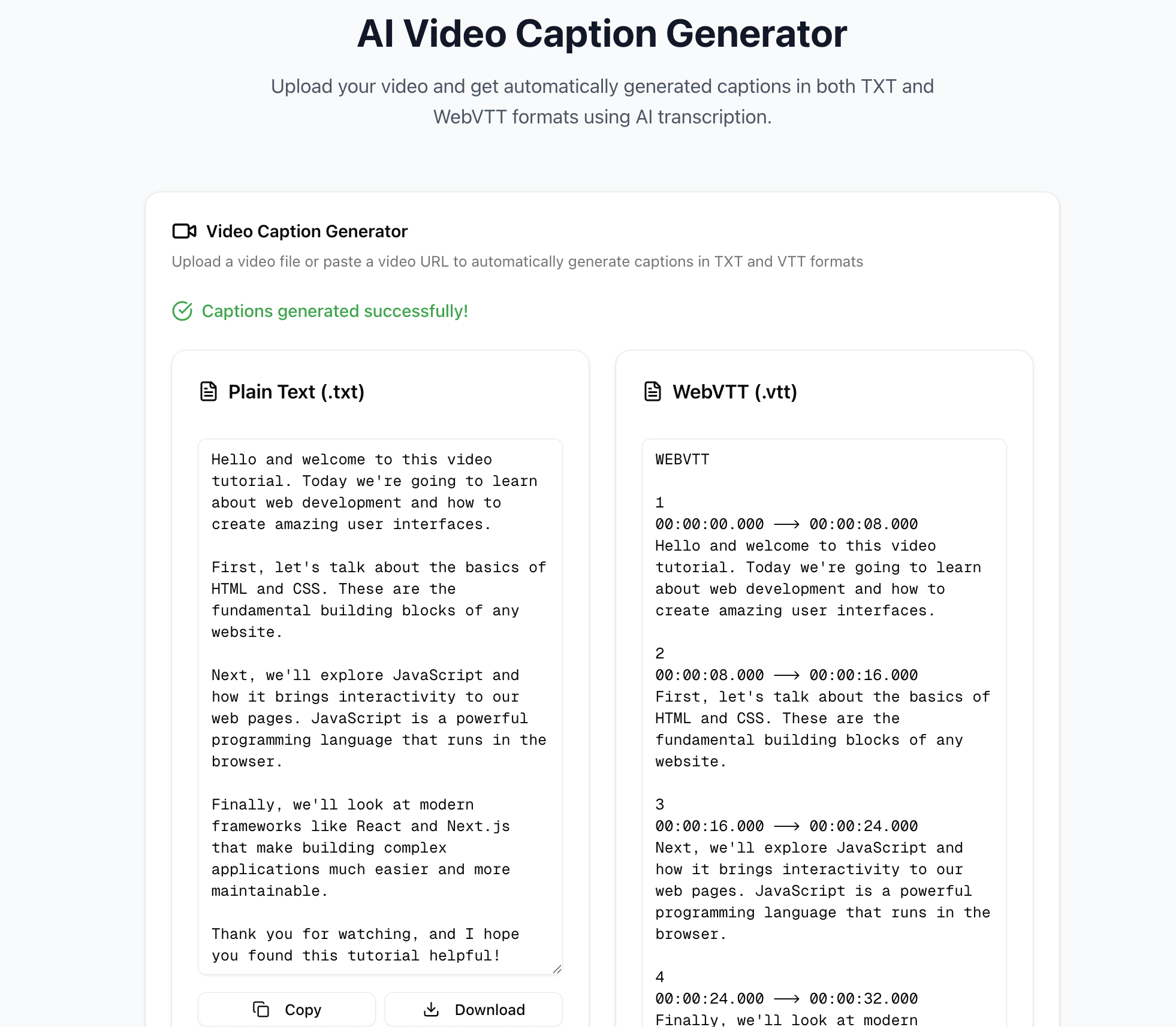AI Generated Captions